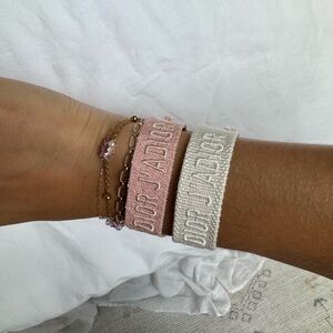 Matching D!or Pink and Cream Friendship Bracelets